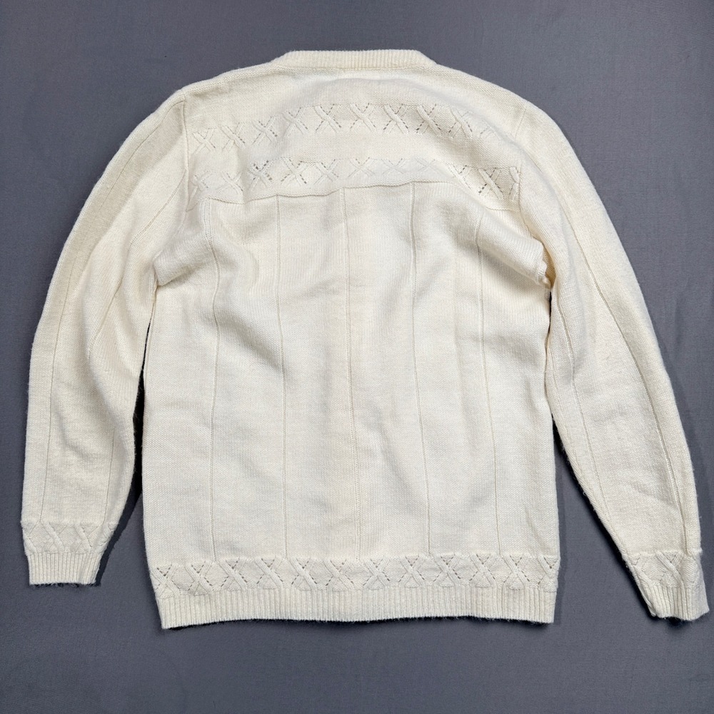 Vintage‎ Bradley Cardigan Small Cream Button Front Knit Sweater - Picture 2 of 3